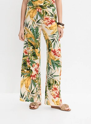 Tropical Wide-Leg Pants