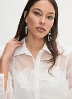 Floral Appliqué Blouse