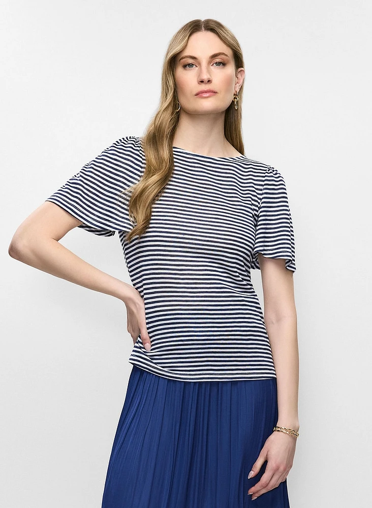 Striped Flare Sleeve T-Shirt