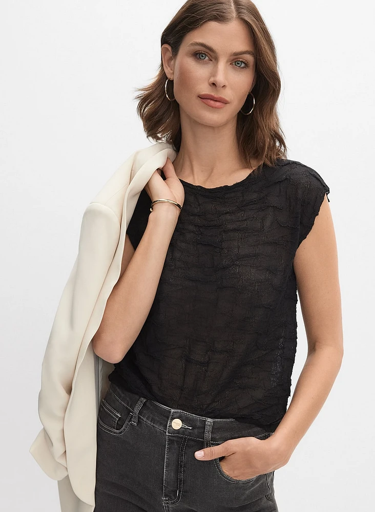 Haut en jacquard texturé