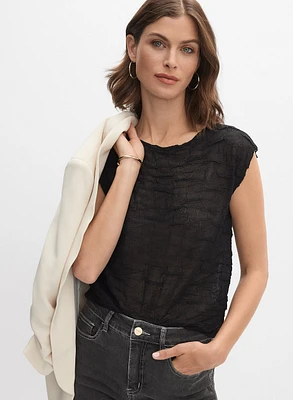 Haut en jacquard texturé