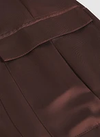 Pull-On Satin Cargo Pants