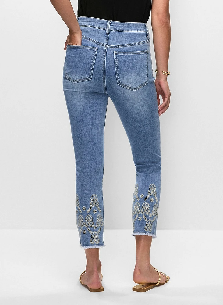 Embellished Slim Leg Jeans