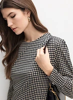 Houndstooth Knit Top