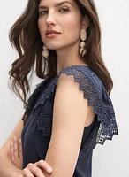 Haut à manches en crochet
