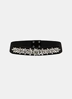 Rhinestone Embellished Elastic Belt