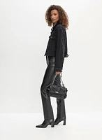 Vegan Leather Straight Leg Pants