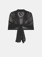 Sheer Leaf Motif Wrap