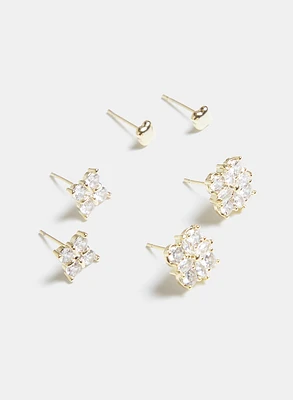 Ensemble de boucles d'oreilles en trèfles