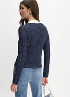 Contrast Bouclé Cardigan