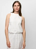 Sleeveless Eyelet Blouse