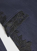 Lace Detail Denim Blazer