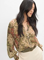 Blouse en chiffon à motif paisley