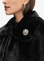 Embellished Faux Fur Cape