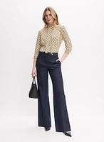 Polka Dot Tie-Neck Top