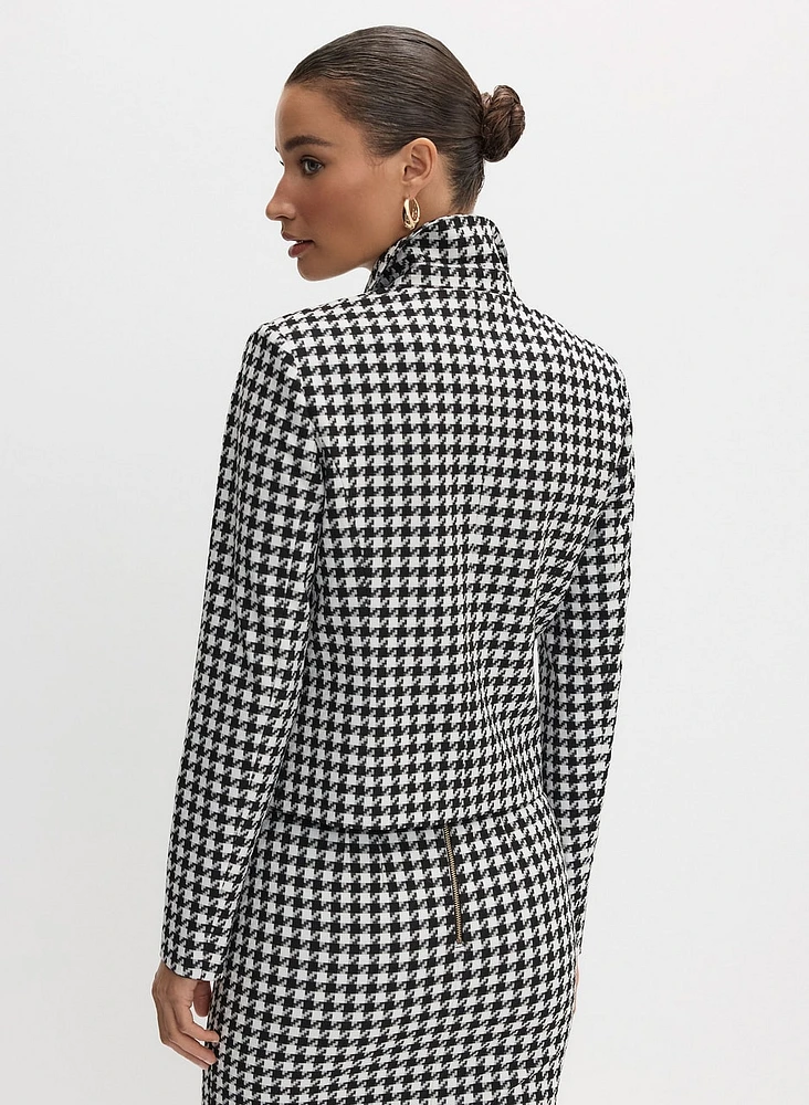 Houndstooth Print Jacket