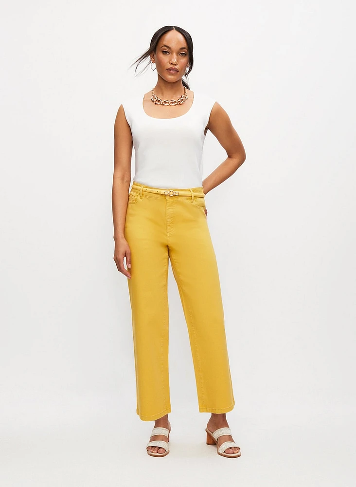 Straight Leg Culotte Jeans