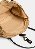 Sac à main en paille à détail métallique
