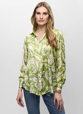 Long Sleeve Paisley Blouse