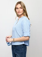 Blouse en lin avec poches à sequins