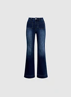 Patch Pocket Flare Leg Jeans