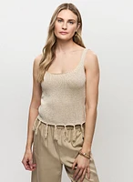 Camisole en fibres métallisées avec franges