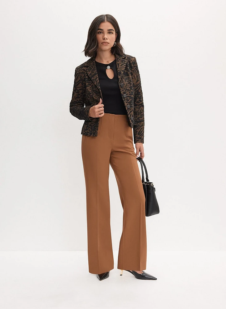 Leopard Print Jacket & Wide Leg Pants