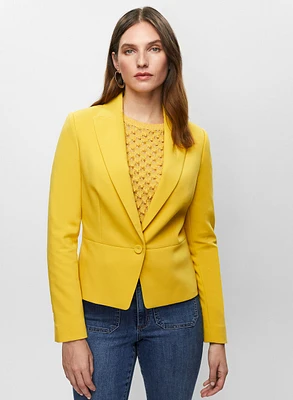 Cropped Single-Button Blazer