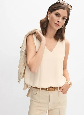 Blouse en crêpe à encolure V
