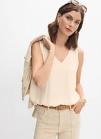 Blouse en crêpe à encolure V
