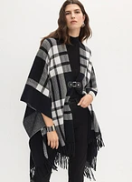 Checked Motif Poncho