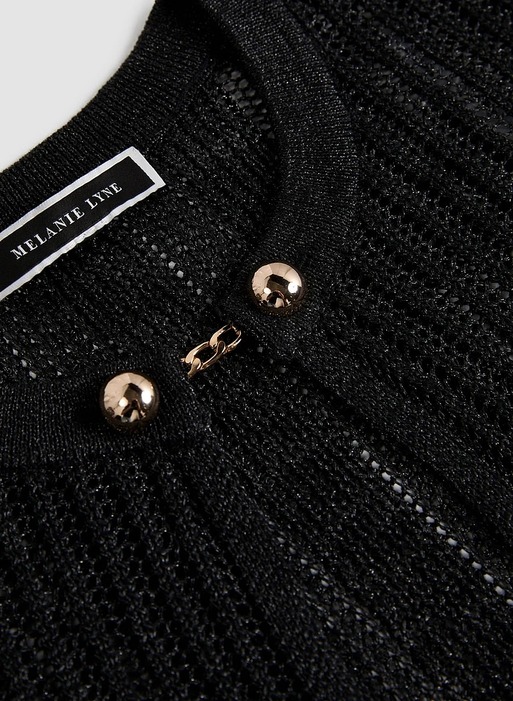 Cardigan en tricot avec chaîne