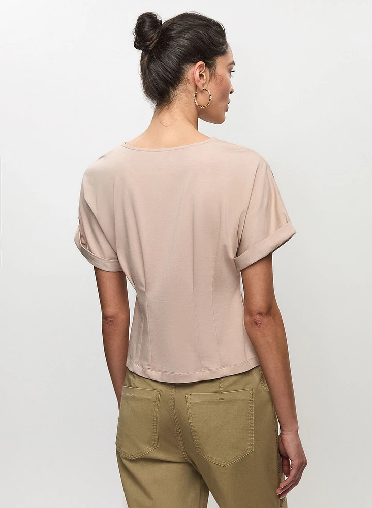 Haut-corset à manches pliées