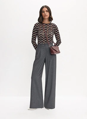 Funnel Neck Sweater & Wide Leg Pants