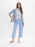 Wide-Leg Denim Capris