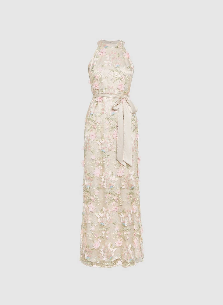 Floral Appliqué Dress