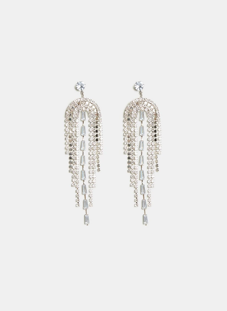 Rhinestone Cascade Earrings