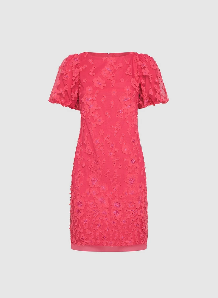 3D Floral Overlay Dress