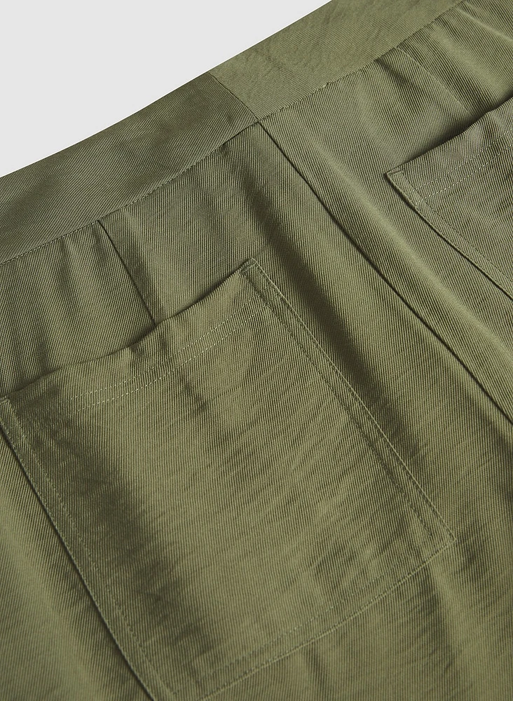 Cuffed Straight-Leg Pants