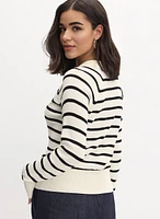 Striped Collared Cardigan