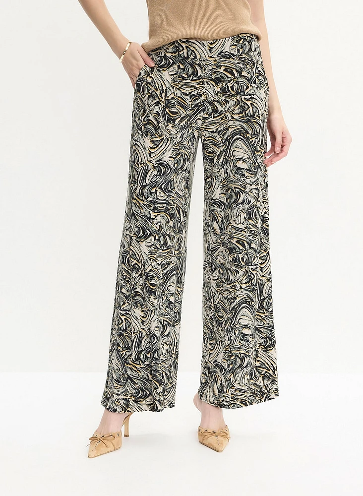 Abstract Print Wide-Leg Pants