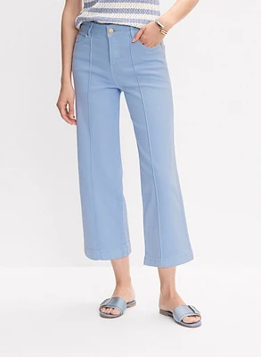 Wide-Leg Denim Capris