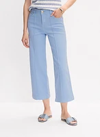 Wide-Leg Denim Capris