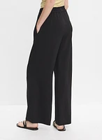 Drawstring Waist Wide-Leg Pants