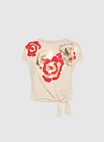 Sequined Floral T-Shirt