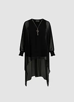 Asymmetric Zip Neck Tunic