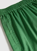 Linen-Blend Culotte Pants