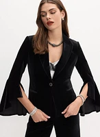 Velvet Flutter Sleeve Jacket