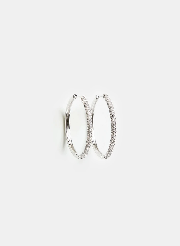 Crystal Detail Hoop Earrings