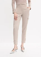 Satin Cargo Hem Buckle Detail Pants